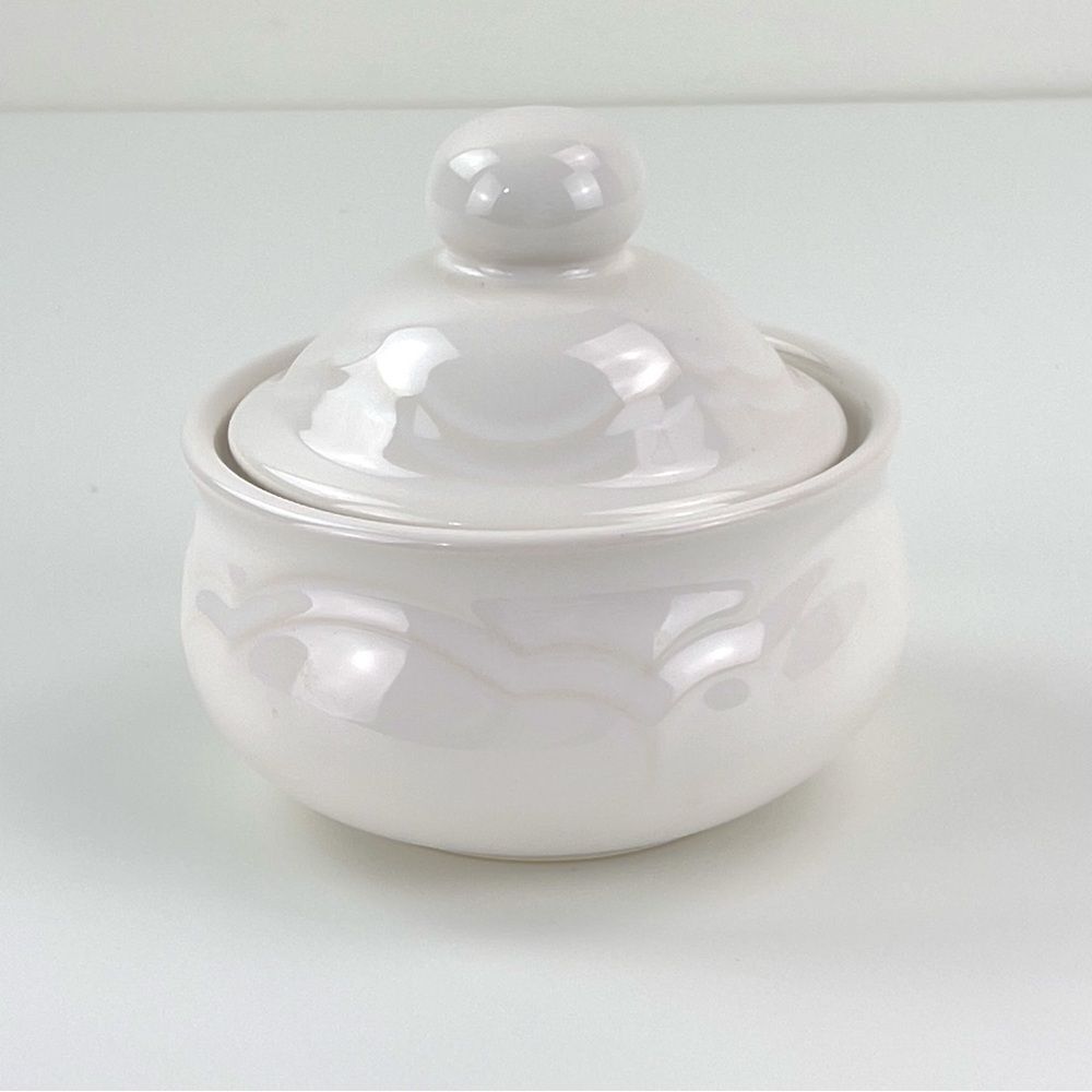 Vintage Pfaltzgraff Gazebo White Sugar Bowl With Lid